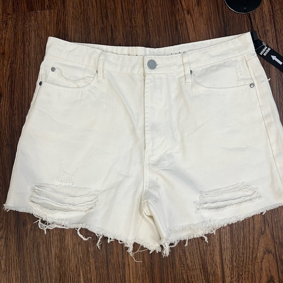 Articles Of Society Pants - Articles Of Society White Distressed Jean Shorts